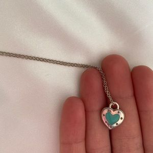 Tiffany Blue and Silver Heart Necklace